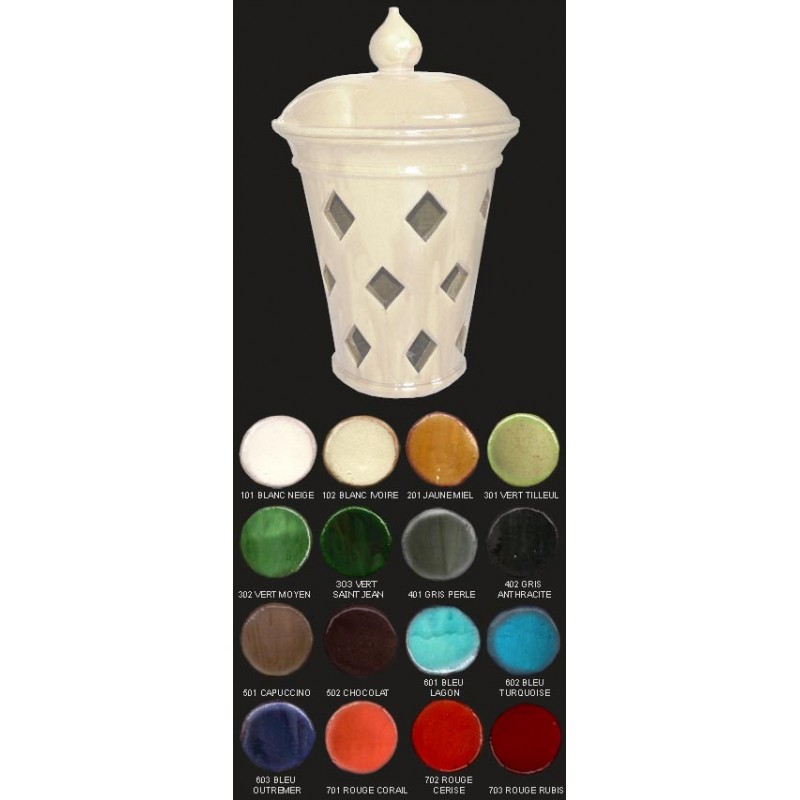 Vase lampe, diamètre 34 cm, blanc ivoire