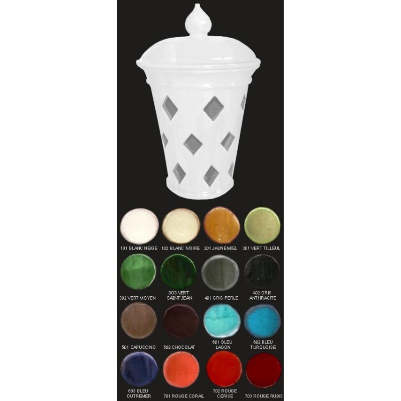 Vase lampe, diamètre 34 cm, blanc neige