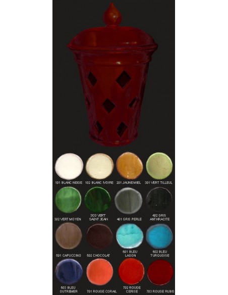 Vase lampe, diamètre 34 cm, rouge rubis