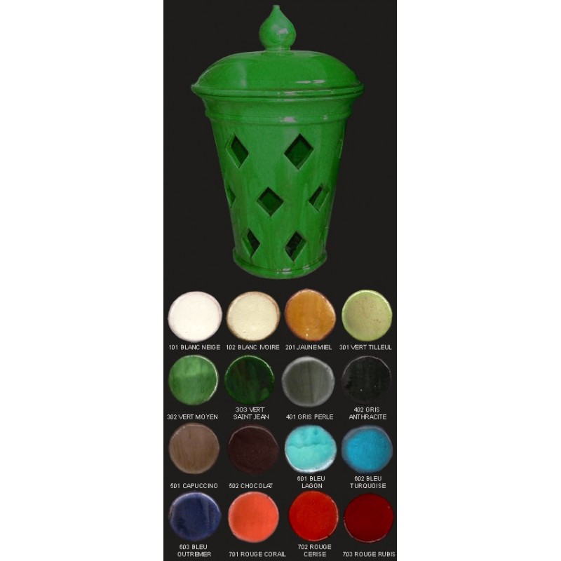 Vase lampe, diamètre 34 cm, vert moyen