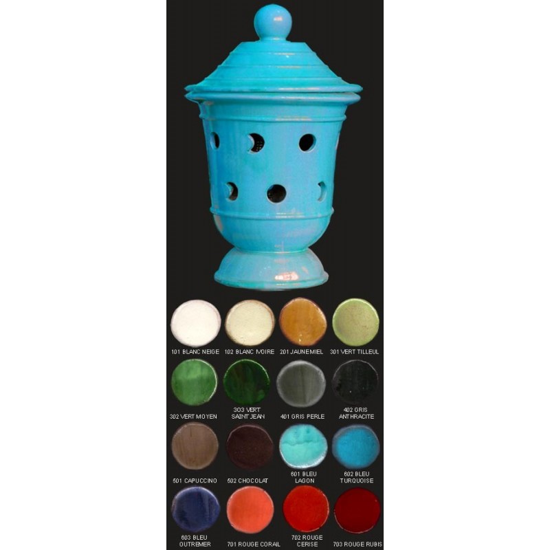 Vase lampe, diamètre 48 cm, bleu lagon