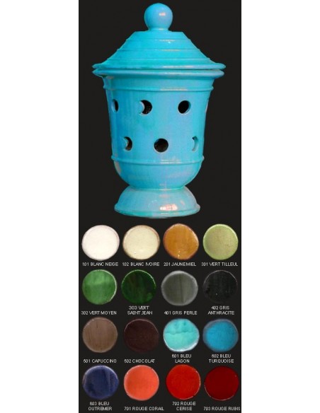 Vase lampe, diamètre 48 cm, bleu lagon