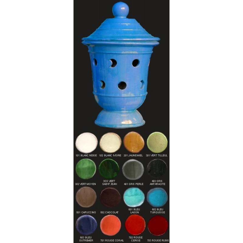 Vase lampe, diamètre 48 cm, bleu turquoise