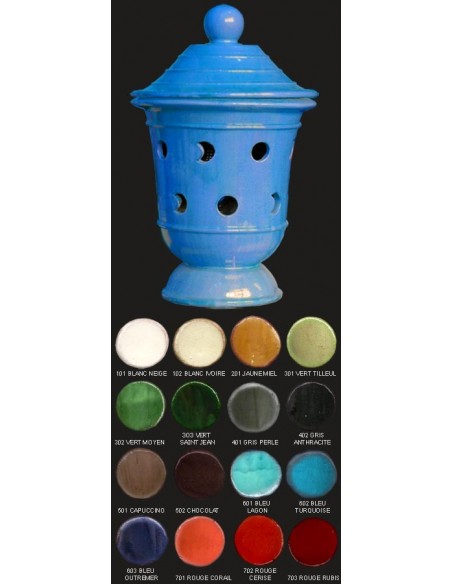 Vase lampe, diamètre 48 cm, bleu turquoise