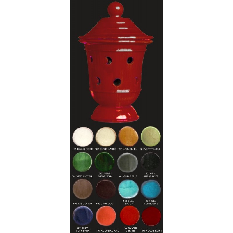 Vase lampe, diamètre 48 cm, rouge cerise