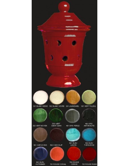 Vase lampe, diamètre 48 cm, rouge cerise