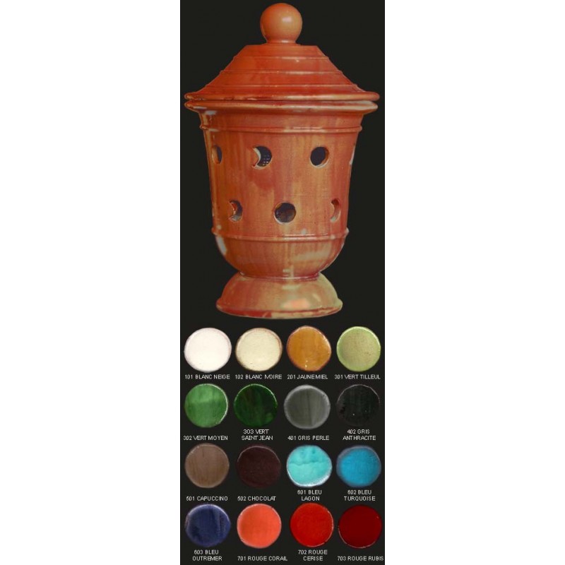 Vase lampe, diamètre 48 cm, rouge corail