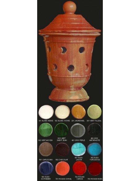 Vase lampe, diamètre 48 cm, rouge corail