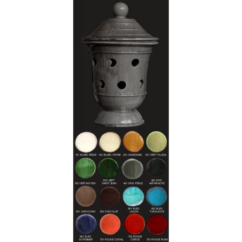 Vase lampe, diamètre 48 cm, gris perle