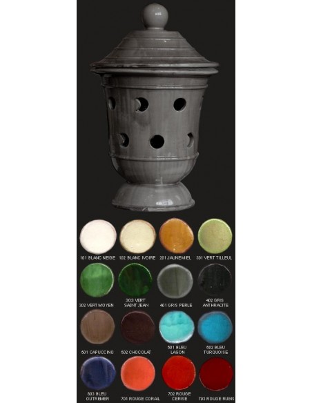 Vase lampe, diamètre 48 cm, gris perle