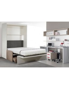 Lit rabattable ROME 140/160 cm x 200 cm, Profondeur élément 58 cm, Profondeur lit ouvert 218 cm, recouvrement canapé Toro, catég