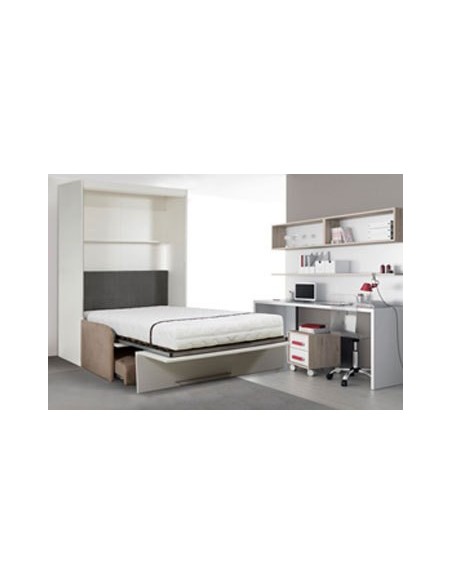 Lit rabattable ROME 140/160 cm x 200 cm, Profondeur élément 58 cm, Profondeur lit ouvert 218 cm, recouvrement canapé Toro, catég