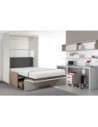 Lit rabattable ROME 140/160 cm x 200 cm, Profondeur élément 45 cm, Profondeur lit ouvert 205 cm, recouvrement canapé Sand, catég