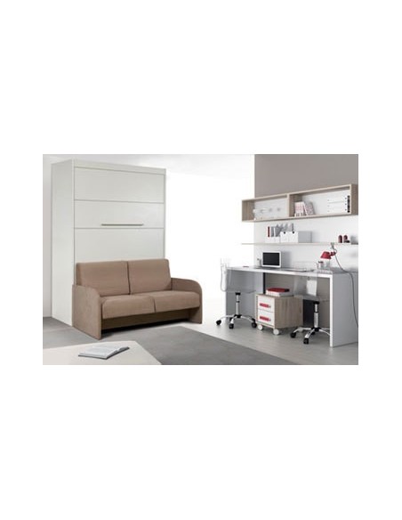 Lit rabattable ROME 140/160 cm x 200 cm, Profondeur élément 45 cm, Profondeur lit ouvert 205 cm, recouvrement canapé Sand, catég