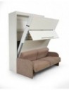 Lit rabattable ROME 140/160 cm x 200 cm, Profondeur élément 45 cm, Profondeur lit ouvert 205 cm, recouvrement canapé Sand, catég