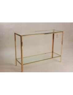 Console rectangulaire en laiton massif 2 niveaux