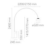 Dimensions Lampadaire ARCO FLOS