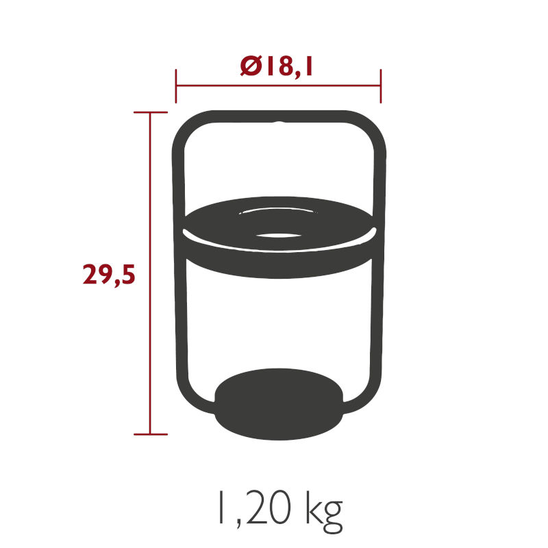 Dimensions Lampe baladeuse hauteur 30 cm ULLI Fermob