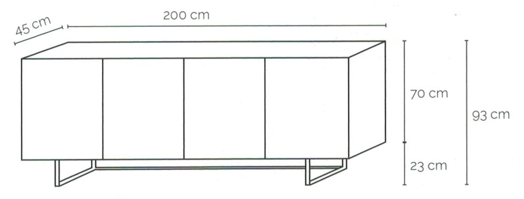 Dimensions Buffet 4 portes HOME LIVING