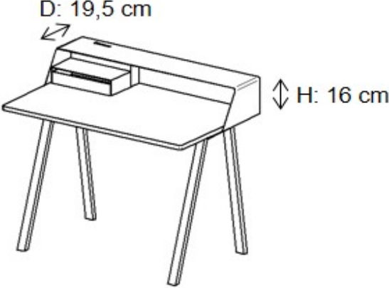Illustration Bureau de secrétaire métallique PS 04 avec boîtier d'électrification