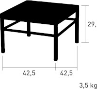 Dimensions Petite table basse 42,5 x 42,5 cm RIVAGE VLAEMYNCK