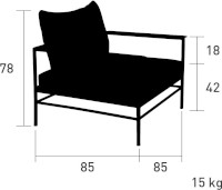 Dimensions Fauteuil bas RIVAGE VLAEMYNCK