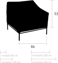 Dimensions Housse de protection pour module RIVAGE VLAEMYNCK